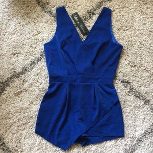 Little Mistress Petite Wrap Detail Playsuit